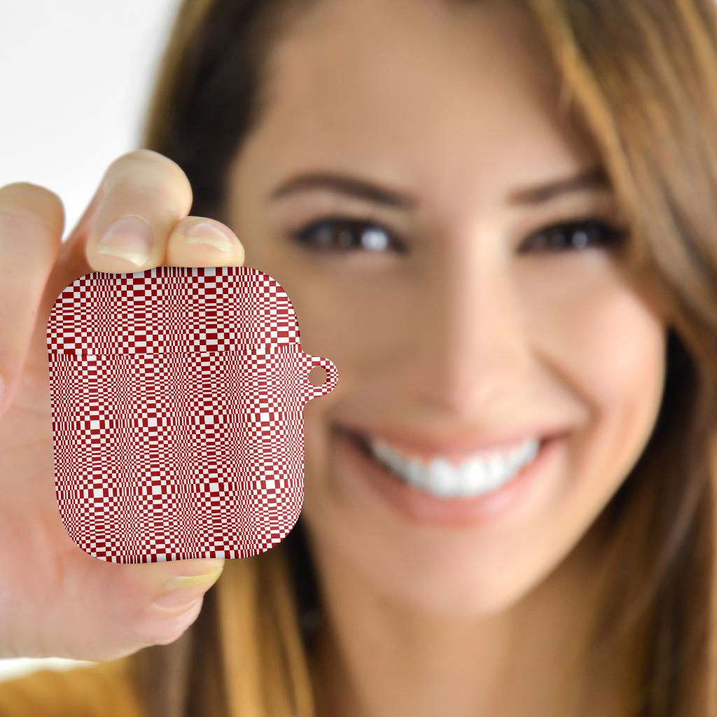 Red White Filipino Binakol Motifs AirPods Case Mabuhay Philippines Festival Kusikus Pattern LT14 - Polynesian Pride