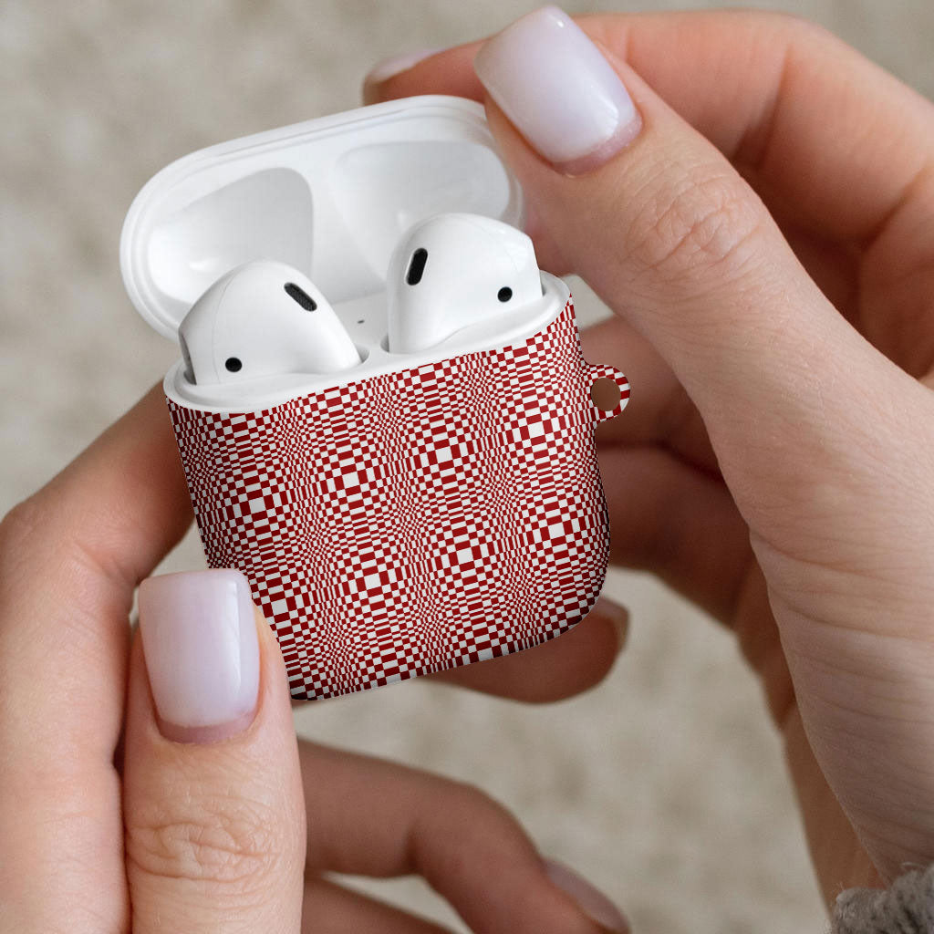 Red White Filipino Binakol Motifs AirPods Case Mabuhay Philippines Festival Kusikus Pattern LT14 - Polynesian Pride