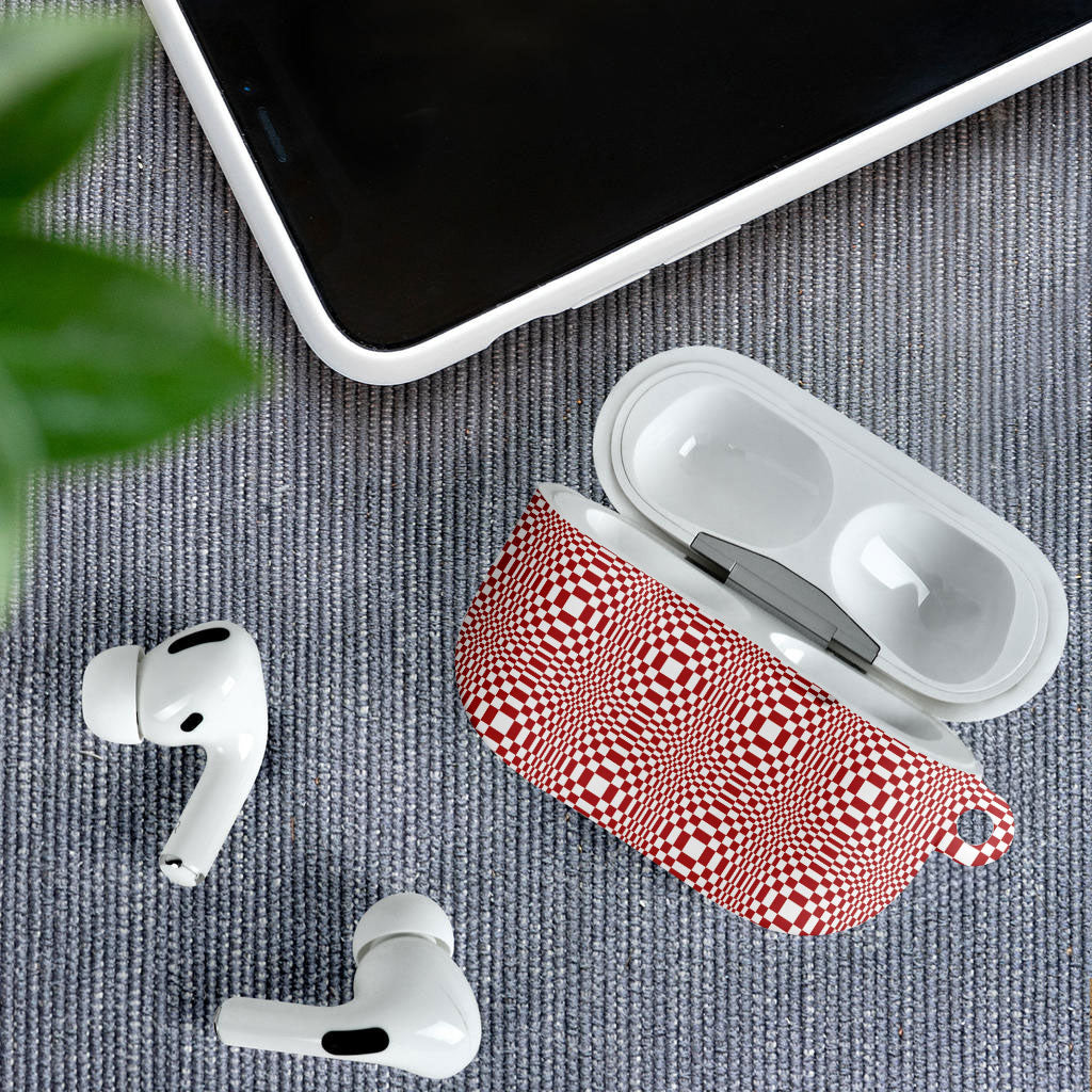 Red White Filipino Binakol Motifs AirPods Case Mabuhay Philippines Festival Kusikus Pattern LT14 - Polynesian Pride