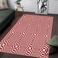 Red White Filipino Binakol Motifs Area Rug Mabuhay Philippines Festival Kusikus Pattern LT14 Red - Polynesian Pride