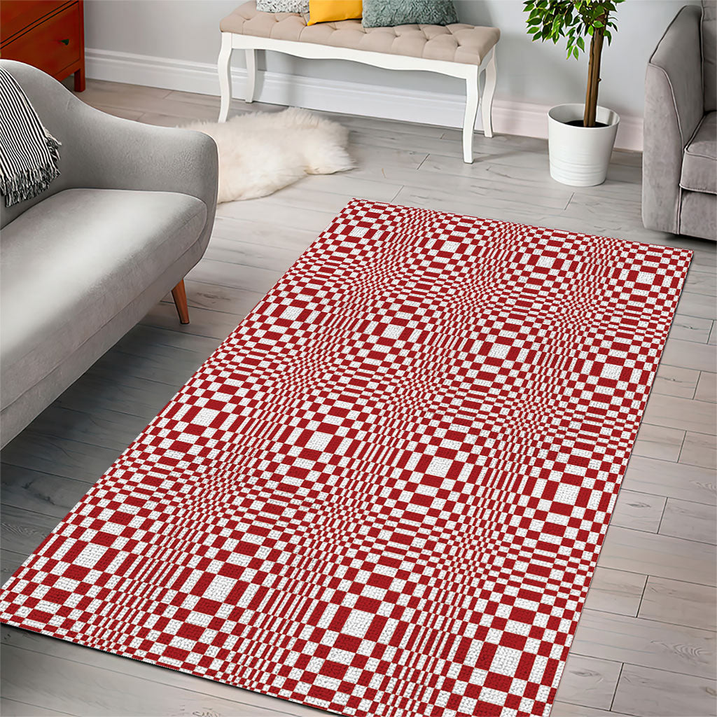 Red White Filipino Binakol Motifs Area Rug Mabuhay Philippines Festival Kusikus Pattern LT14 - Polynesian Pride