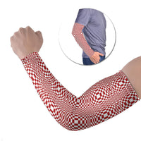 Red White Filipino Binakol Motifs Arm Sleeves Mabuhay Philippines Festival Kusikus Pattern LT14 Set of 2 Red - Polynesian Pride