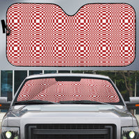 Red White Filipino Binakol Motifs Auto Sun Shade Mabuhay Philippines Festival Kusikus Pattern LT14 Red - Polynesian Pride