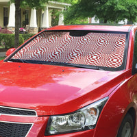 Red White Filipino Binakol Motifs Auto Sun Shade Mabuhay Philippines Festival Kusikus Pattern LT14 - Polynesian Pride