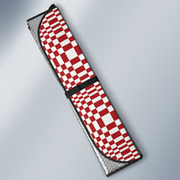 Red White Filipino Binakol Motifs Auto Sun Shade Mabuhay Philippines Festival Kusikus Pattern LT14 - Polynesian Pride