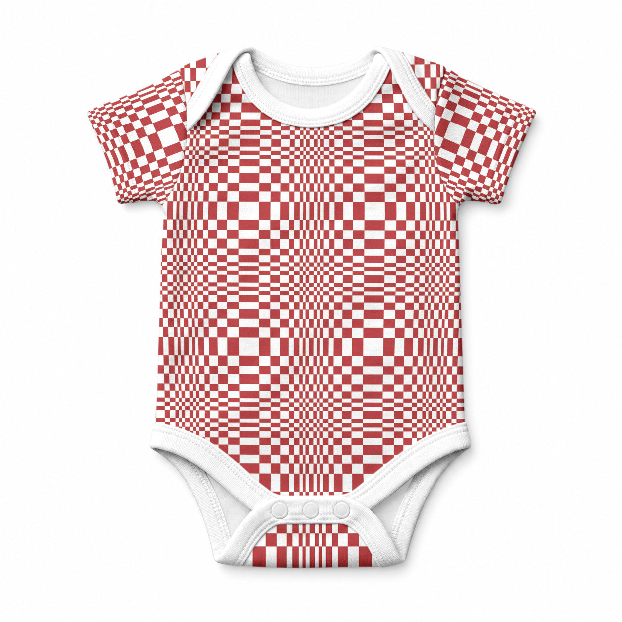 Red White Filipino Binakol Motifs Baby Onesie Mabuhay Philippines Festival Kusikus Pattern