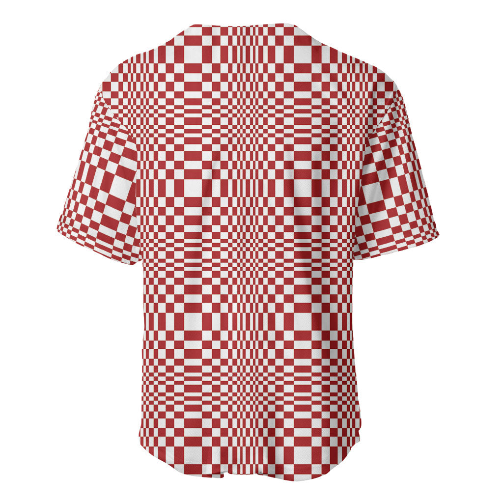 Red White Filipino Binakol Motifs Baseball Jersey Mabuhay Philippines Festival Kusikus Pattern LT14 - Polynesian Pride