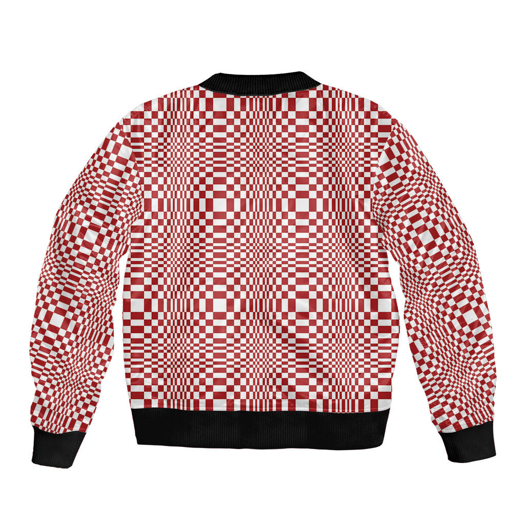 Red White Filipino Binakol Motifs Bomber Jacket Mabuhay Philippines Festival Kusikus Pattern LT14 - Polynesian Pride