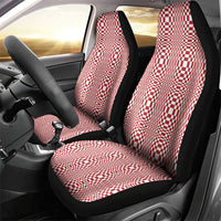 Red White Filipino Binakol Motifs Car Seat Cover Mabuhay Philippines Festival Kusikus Pattern LT14 - Polynesian Pride