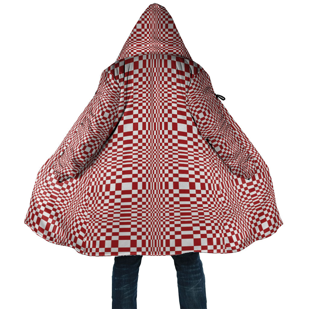 Red White Filipino Binakol Motifs Cloak Mabuhay Philippines Festival Kusikus Pattern LT14 Unisex Red - Polynesian Pride