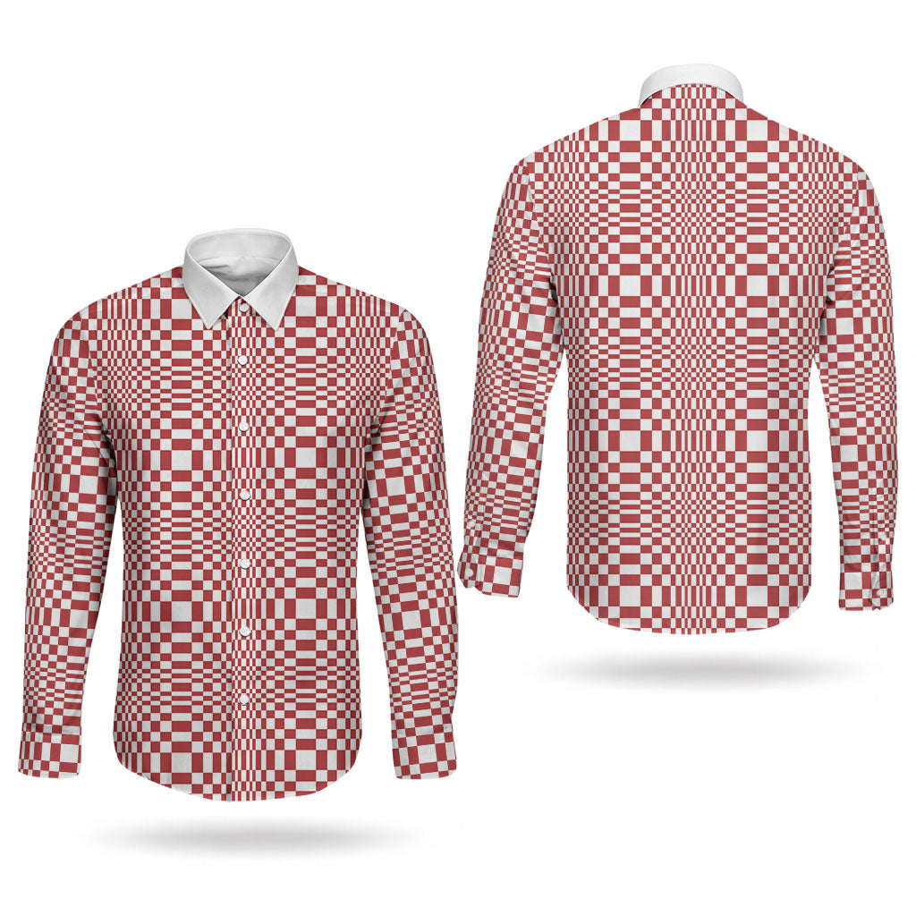 Red White Filipino Binakol Motifs Couples Matching Tank Maxi Dress and Long Sleeve Button Shirt Mabuhay Philippines Festival Kusikus Pattern LT14 - Polynesian Pride