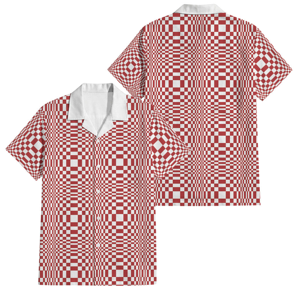 Red White Filipino Binakol Motifs Family Matching Off Shoulder Short Dress and Hawaiian Shirt Mabuhay Philippines Festival Kusikus Pattern LT14 Dad's Shirt - Short Sleeve Red - Polynesian Pride