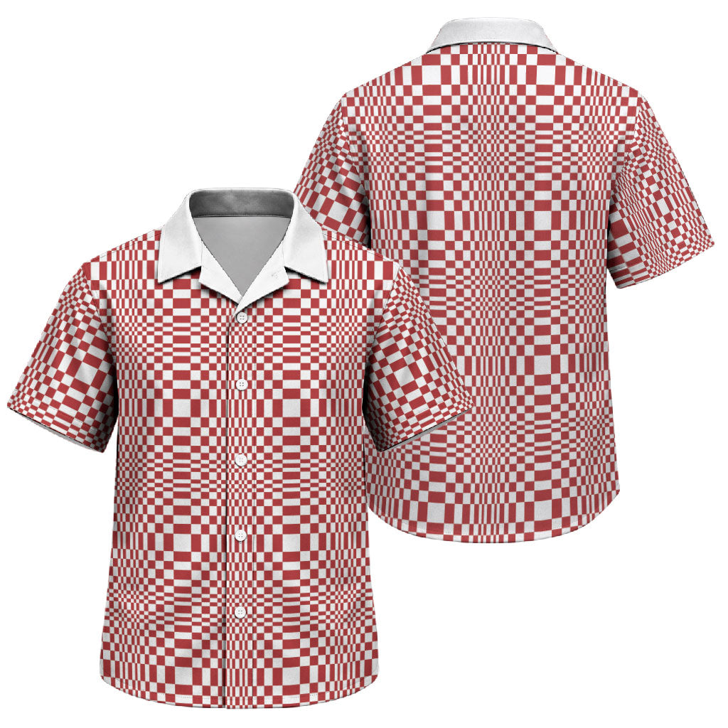 Red White Filipino Binakol Motifs Family Matching Short Sleeve Bodycon Dress and Hawaiian Shirt Mabuhay Philippines Festival Kusikus Pattern LT14 Son's Shirt Red - Polynesian Pride
