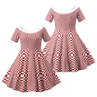 Red White Filipino Binakol Motifs Family Matching Summer Maxi Dress and Hawaiian Shirt Mabuhay Philippines Festival Kusikus Pattern LT14 Daughter's Dress Red - Polynesian Pride
