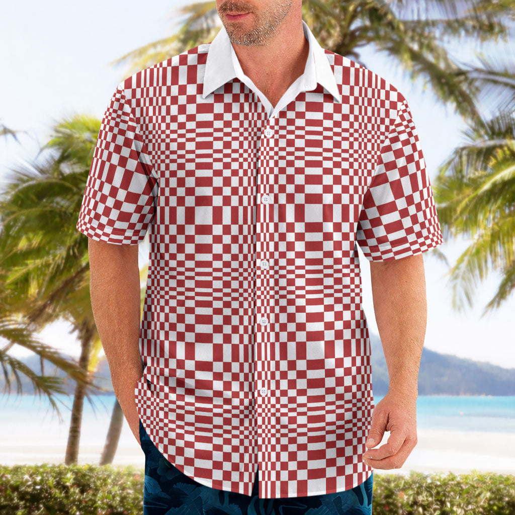 Red White Filipino Binakol Motifs Hawaiian Shirt Mabuhay Philippines Festival Kusikus Pattern LT14 - Polynesian Pride