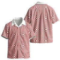 Red White Filipino Binakol Motifs Kid Hawaiian Shirt Mabuhay Philippines Festival Kusikus Pattern LT14 - Polynesian Pride