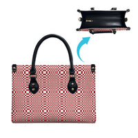 Red White Filipino Binakol Motifs Leather Bag Mabuhay Philippines Festival Kusikus Pattern LT14 - Polynesian Pride