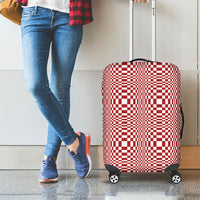 Red White Filipino Binakol Motifs Luggage Cover Mabuhay Philippines Festival Kusikus Pattern LT14 - Polynesian Pride