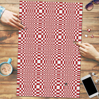 Red White Filipino Binakol Motifs Puzzle Mabuhay Philippines Festival Kusikus Pattern LT14 Red - Polynesian Pride