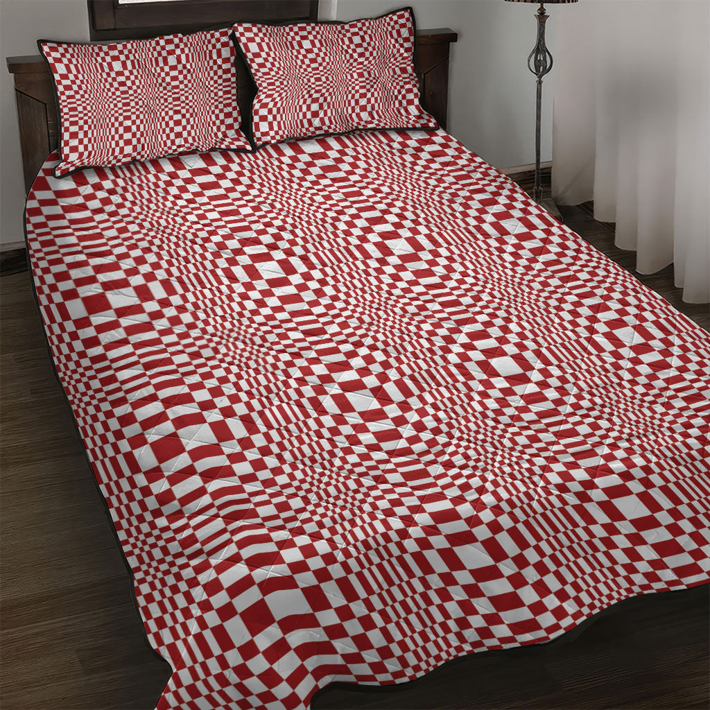 Red White Filipino Binakol Motifs Quilt Bed Set Mabuhay Philippines Festival Kusikus Pattern LT14 Red - Polynesian Pride