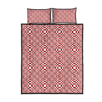 Red White Filipino Binakol Motifs Quilt Bed Set Mabuhay Philippines Festival Kusikus Pattern LT14 - Polynesian Pride