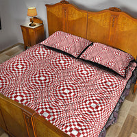 Red White Filipino Binakol Motifs Quilt Bed Set Mabuhay Philippines Festival Kusikus Pattern LT14 - Polynesian Pride