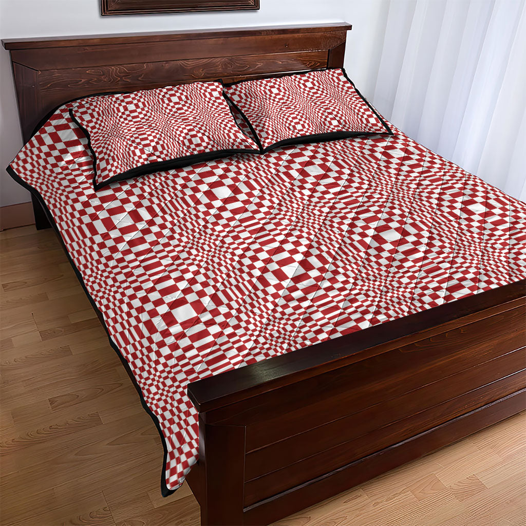 Red White Filipino Binakol Motifs Quilt Bed Set Mabuhay Philippines Festival Kusikus Pattern LT14 - Polynesian Pride