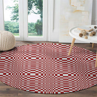Red White Filipino Binakol Motifs Round Carpet Mabuhay Philippines Festival Kusikus Pattern LT14 - Polynesian Pride