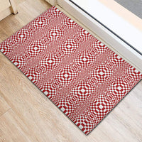 Red White Filipino Binakol Motifs Rubber Doormat Mabuhay Philippines Festival Kusikus Pattern LT14 - Polynesian Pride