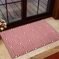 Red White Filipino Binakol Motifs Rubber Doormat Mabuhay Philippines Festival Kusikus Pattern LT14 - Polynesian Pride