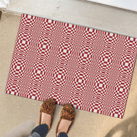 Red White Filipino Binakol Motifs Rubber Doormat Mabuhay Philippines Festival Kusikus Pattern LT14 - Polynesian Pride