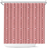 Red White Filipino Binakol Motifs Shower Curtain Mabuhay Philippines Festival Kusikus Pattern LT14 Red - Polynesian Pride
