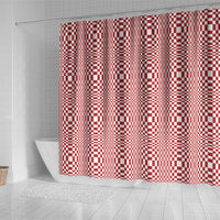 Red White Filipino Binakol Motifs Shower Curtain Mabuhay Philippines Festival Kusikus Pattern LT14 - Polynesian Pride