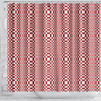 Red White Filipino Binakol Motifs Shower Curtain Mabuhay Philippines Festival Kusikus Pattern LT14 - Polynesian Pride