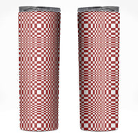 Red White Filipino Binakol Motifs Skinny Tumbler Mabuhay Philippines Festival Kusikus Pattern LT14 Red - Polynesian Pride