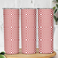Red White Filipino Binakol Motifs Skinny Tumbler Mabuhay Philippines Festival Kusikus Pattern LT14 - Polynesian Pride