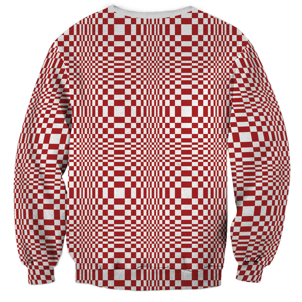 Red White Filipino Binakol Motifs Sweatshirt Mabuhay Philippines Festival Kusikus Pattern LT14 - Polynesian Pride