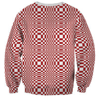 Red White Filipino Binakol Motifs Sweatshirt Mabuhay Philippines Festival Kusikus Pattern LT14 - Polynesian Pride