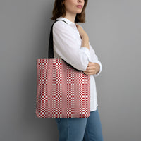 Red White Filipino Binakol Motifs Tote Bag Mabuhay Philippines Festival Kusikus Pattern LT14 - Polynesian Pride