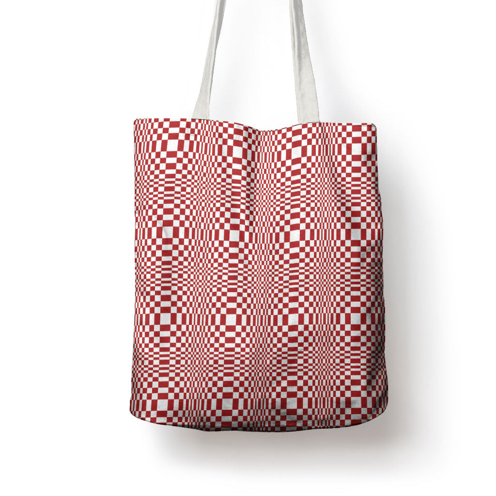 Red White Filipino Binakol Motifs Tote Bag Mabuhay Philippines Festival Kusikus Pattern LT14 - Polynesian Pride