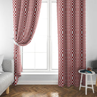 Red White Filipino Binakol Motifs Window Curtain Mabuhay Philippines Festival Kusikus Pattern LT14 - Polynesian Pride