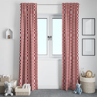 Red White Filipino Binakol Motifs Window Curtain Mabuhay Philippines Festival Kusikus Pattern LT14 - Polynesian Pride