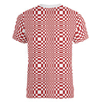 Red White Filipino Binakol Motifs Women V-Neck T-Shirt Mabuhay Philippines Festival Kusikus Pattern LT14 - Polynesian Pride