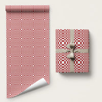 Red White Filipino Binakol Motifs Wrapping Paper Mabuhay Philippines Festival Kusikus Pattern LT14 58" × 23" Red - Polynesian Pride