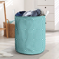 Cyan Filipino Binakol Motifs Laundry Basket Mabuhay Philippines Festival Kusikus Pattern LT14 Cyan - Polynesian Pride