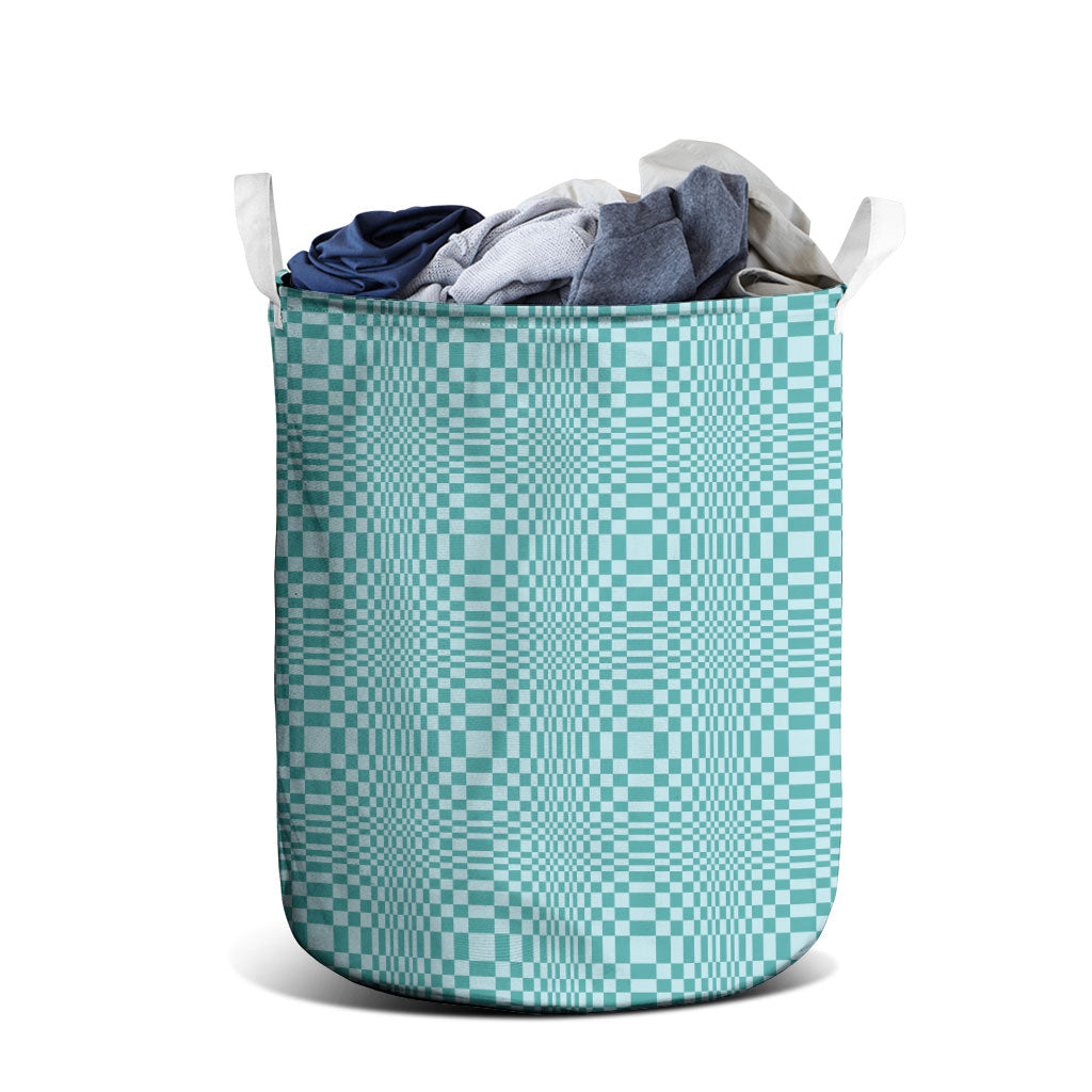 Cyan Filipino Binakol Motifs Laundry Basket Mabuhay Philippines Festival Kusikus Pattern LT14 - Polynesian Pride