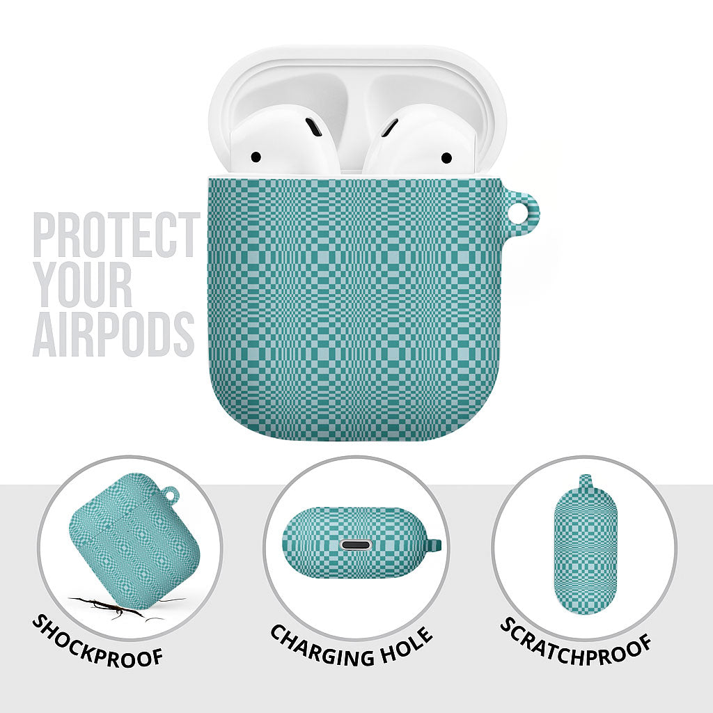 Cyan Filipino Binakol Motifs AirPods Case Mabuhay Philippines Festival Kusikus Pattern LT14 - Polynesian Pride
