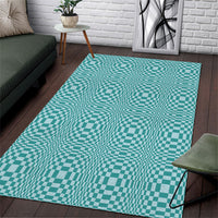 Cyan Filipino Binakol Motifs Area Rug Mabuhay Philippines Festival Kusikus Pattern LT14 Cyan - Polynesian Pride