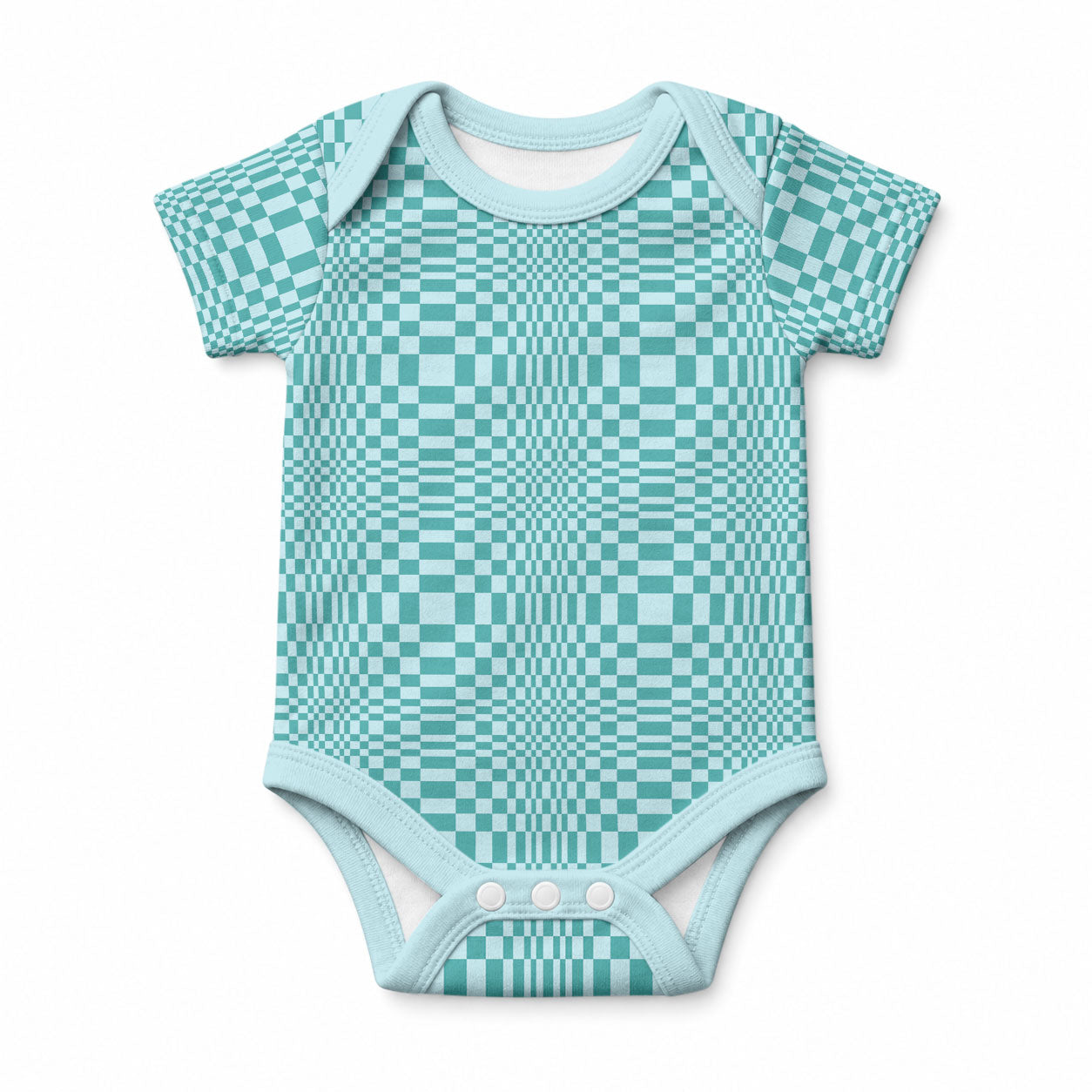 Cyan Filipino Binakol Motifs Baby Onesie Mabuhay Philippines Festival Kusikus Pattern
