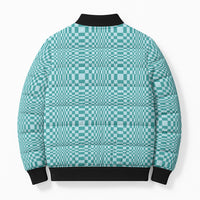 Cyan Filipino Binakol Motifs Bomber Puffer Jacket Mabuhay Philippines Festival Kusikus Pattern LT14 - Polynesian Pride